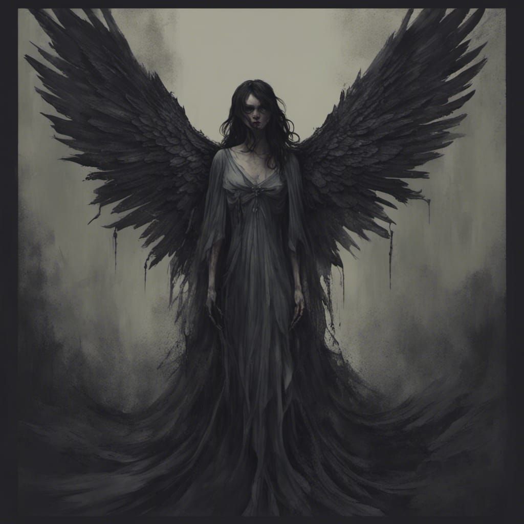 Dark Winged Angel of Horror and Evil