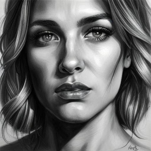 Detailed Charcoal Portrait of Alana Sierra Murphy