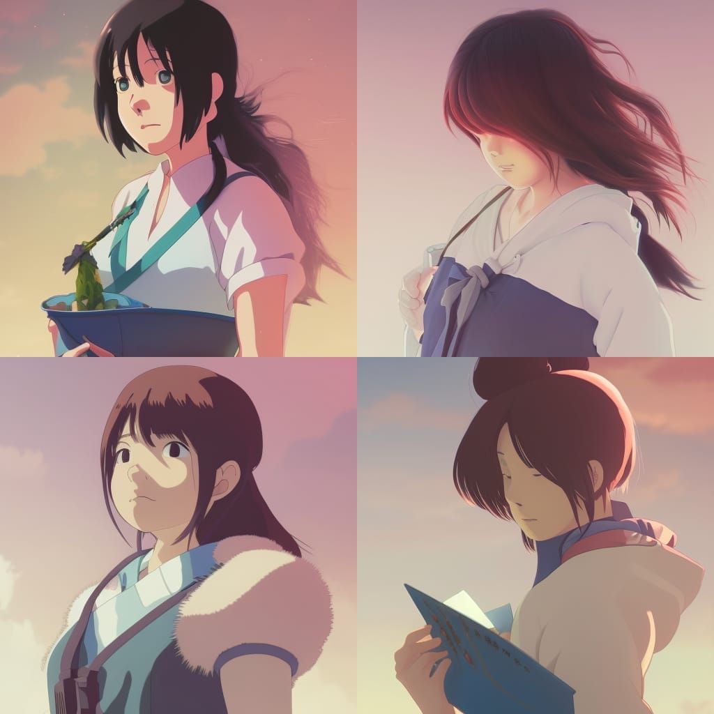 Hitomi Tanaka in Studio Ghibli Anime Style