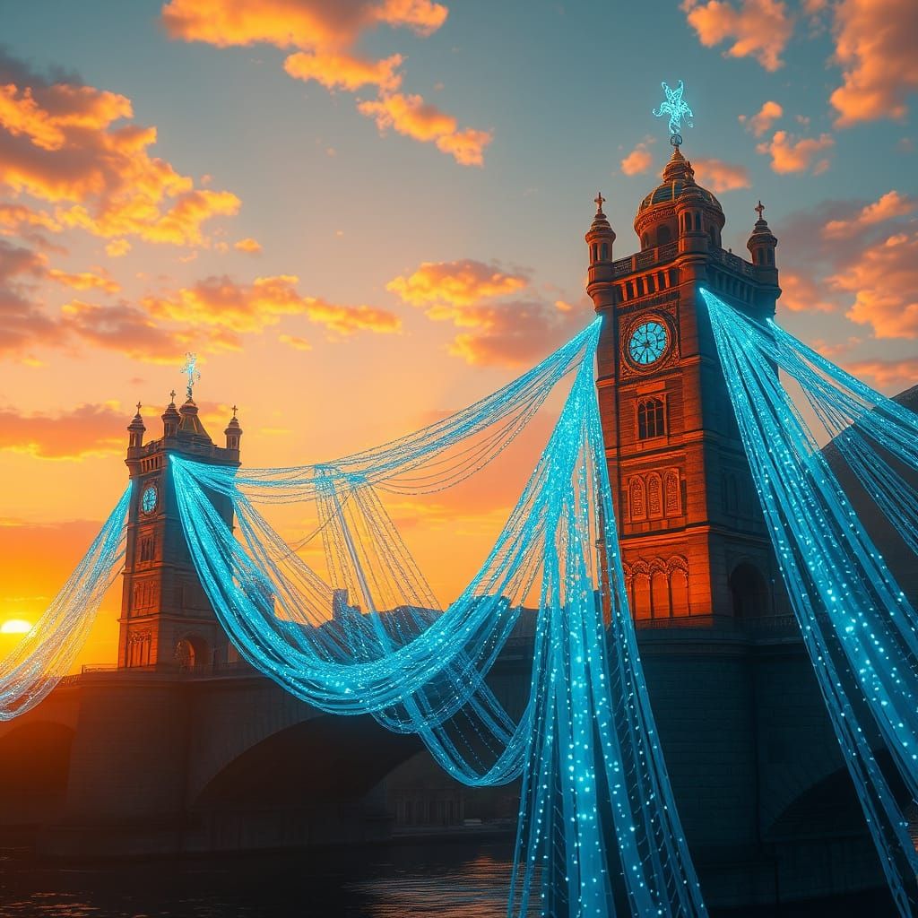 Ancient Bridge Shimmering with Ethereal Light