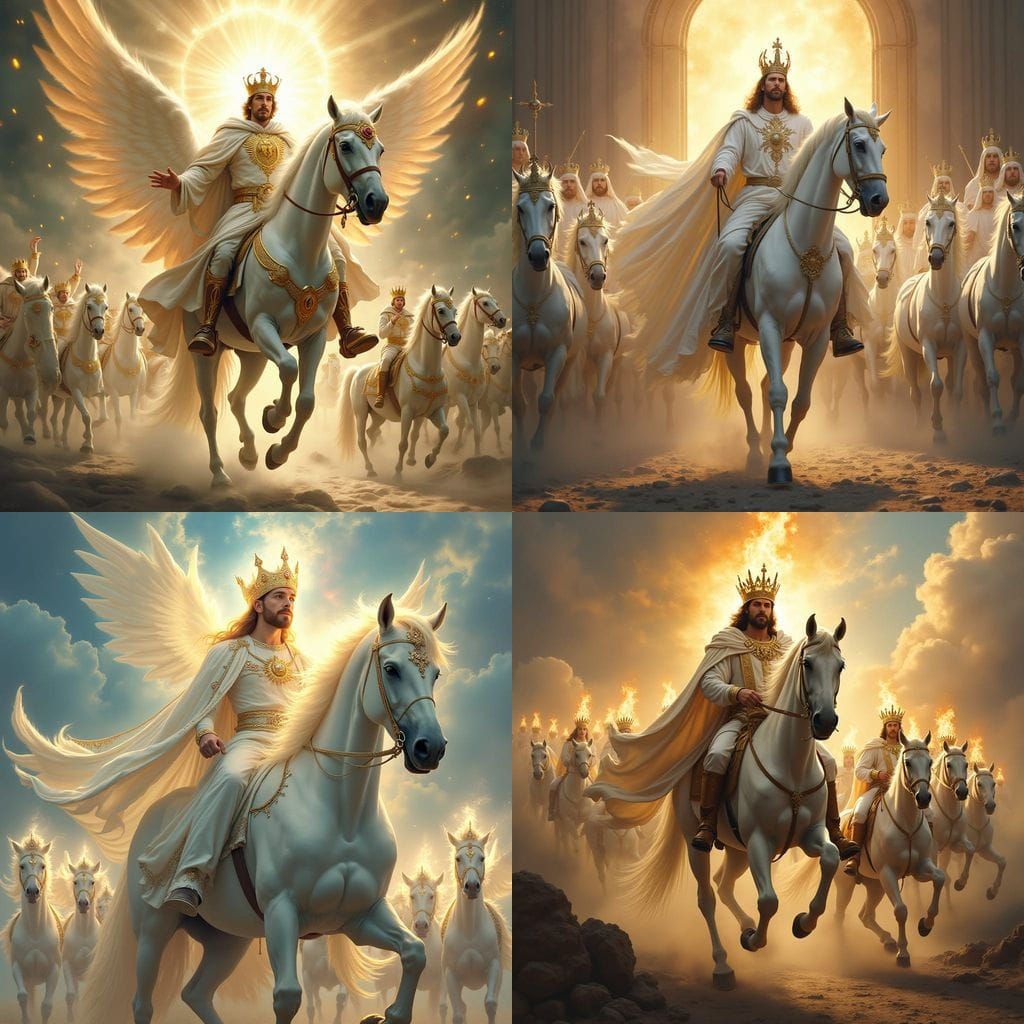 Apocalyptic Vision of a Fiery White Horse as King of Kings