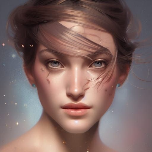 Detailed Portrait of a Beautiful Woman, Digital Art