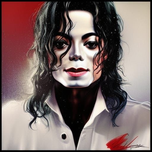 Michael Jackson Portrait in Hyperdetailed Splash Art Style