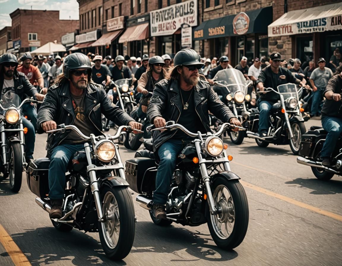 Sturgis Motorcycle Rally: Cinematic Film Still