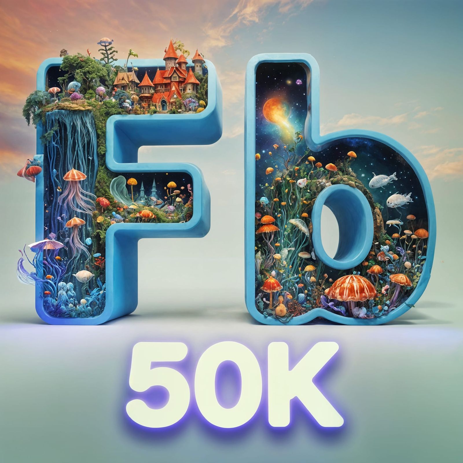 CGI Sunset Sky with Bokeh Blur