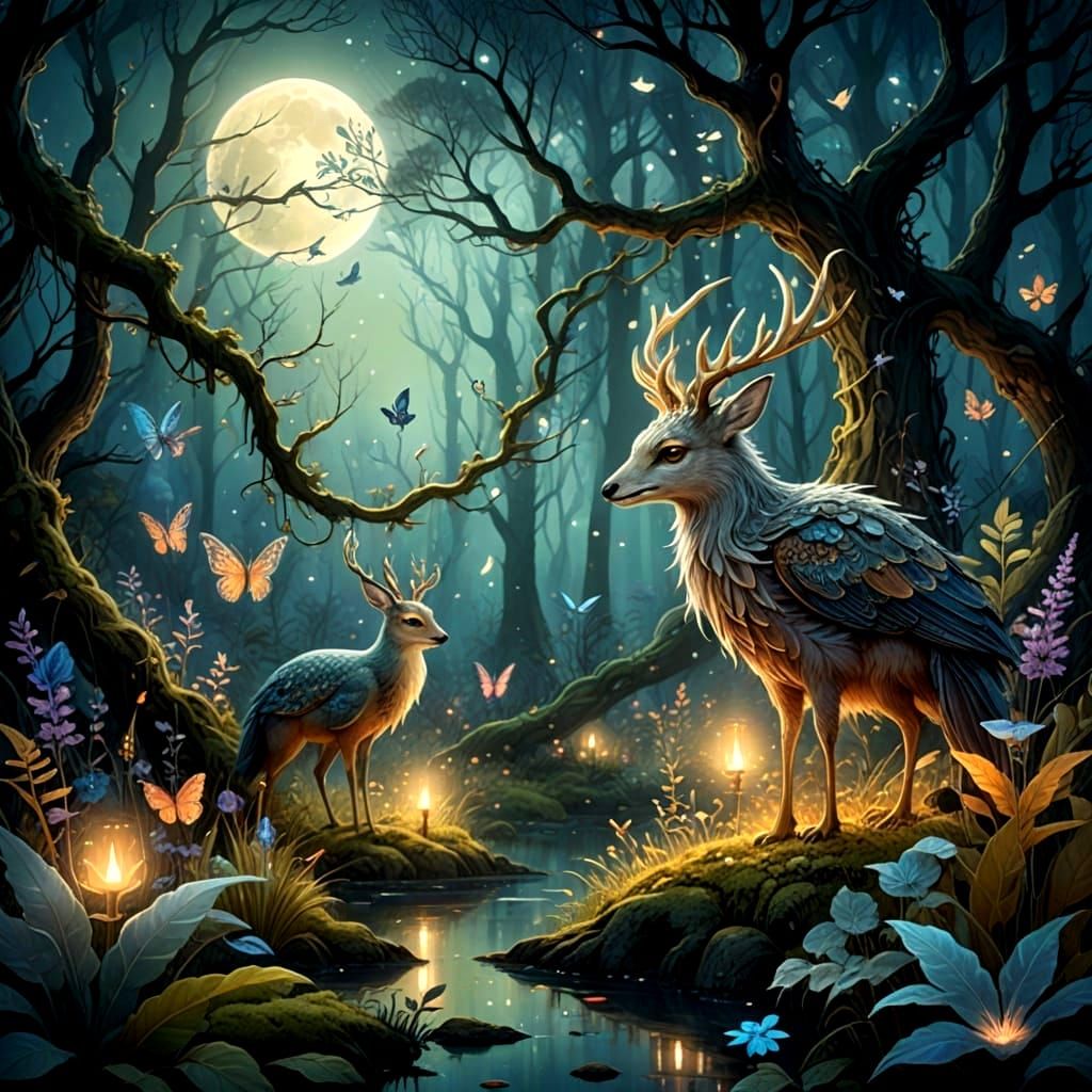Moonlit Whimsy in the Enchanted Forest