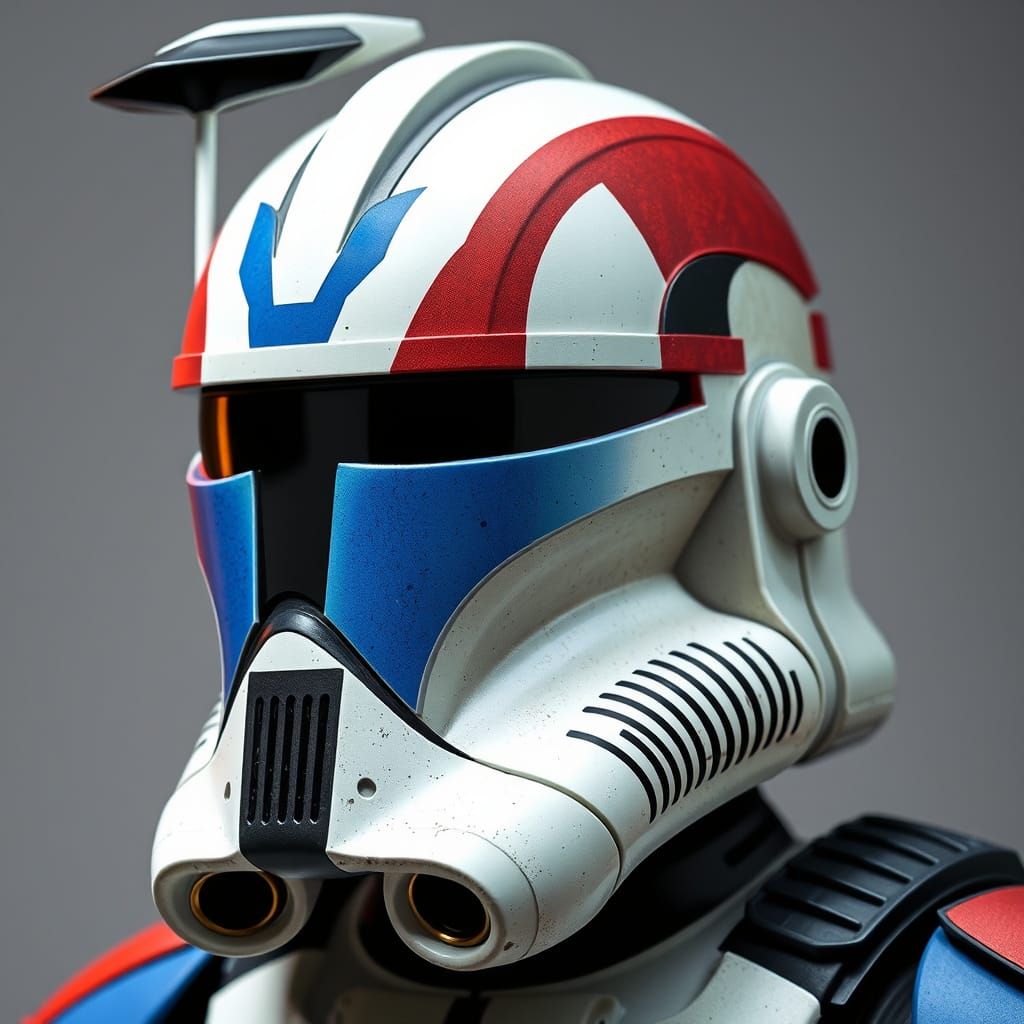 Realistic Star Wars Clone Wars Helmets in Vibrant Colors
