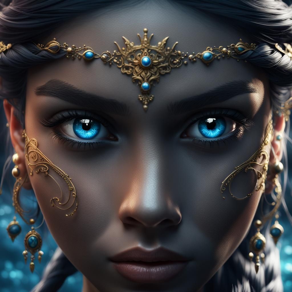 Intense Blue Eyes of a Sea Queen