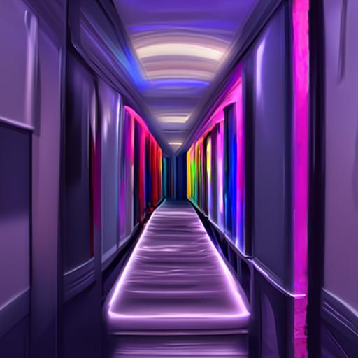 Colourful endless hallway