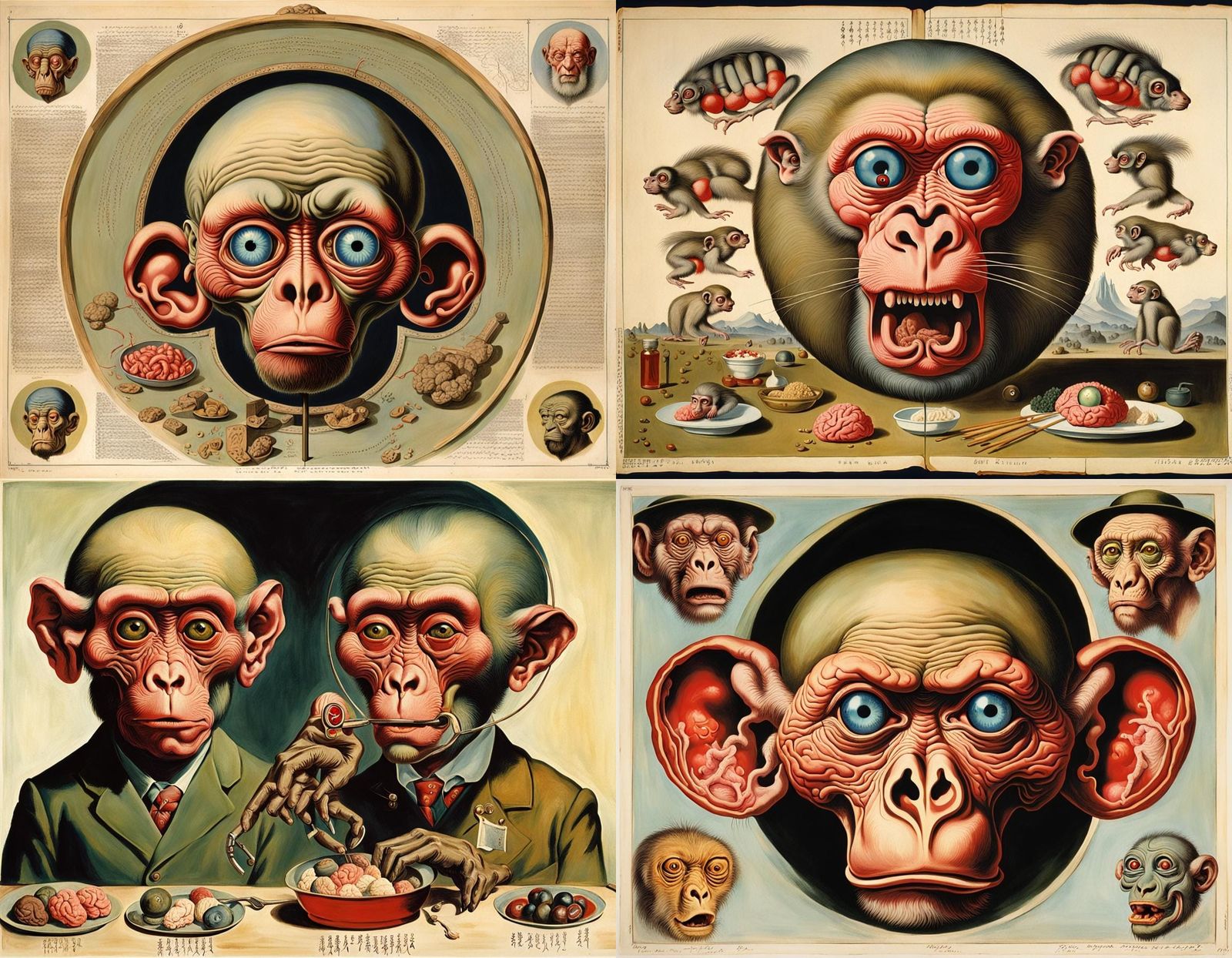 Surreal Anatomical Study in Expressionist Style