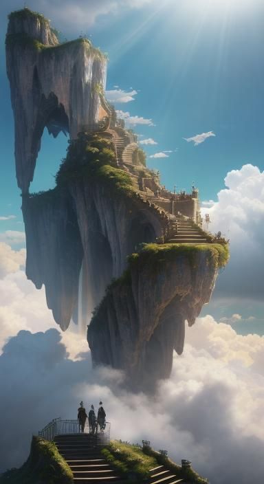 Stairway to Equality: A Surreal Digital Art Journey