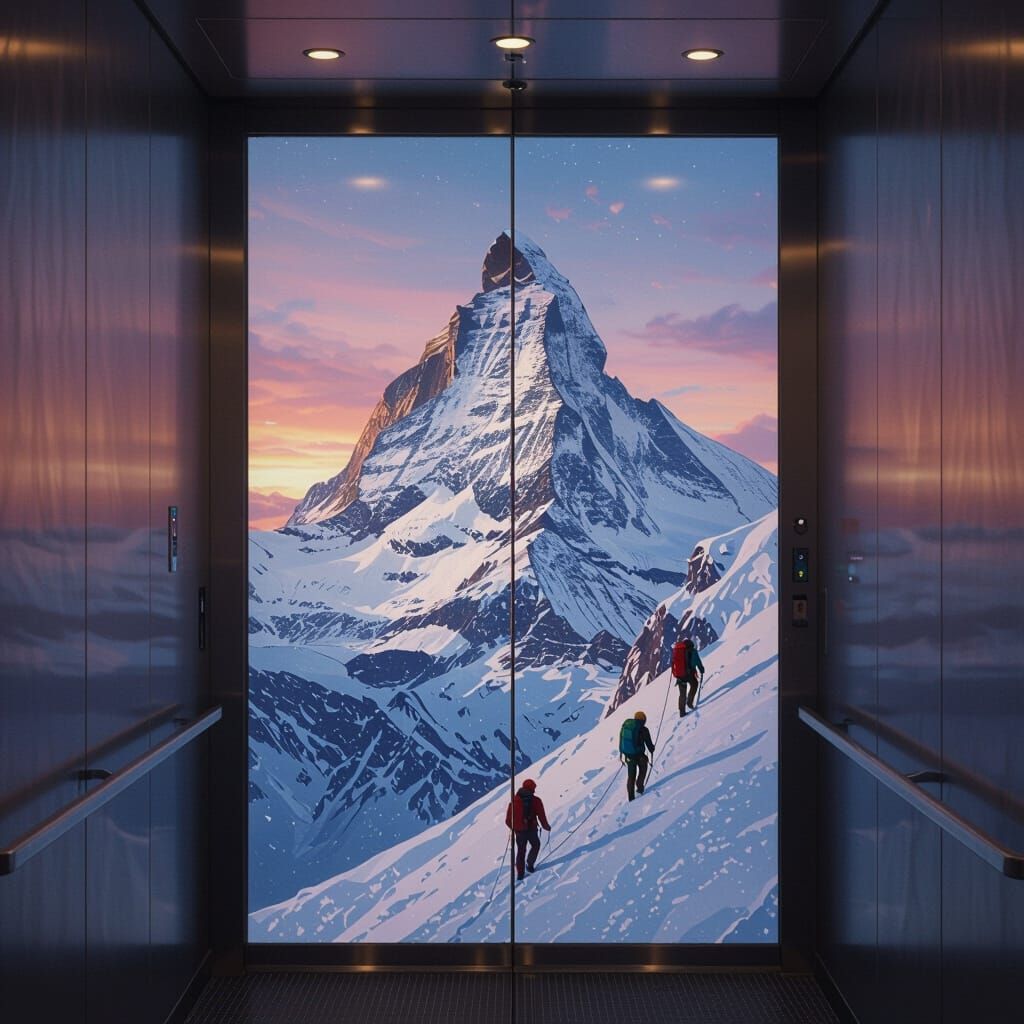 Elevator Interior Views of Matterhorn Climbers