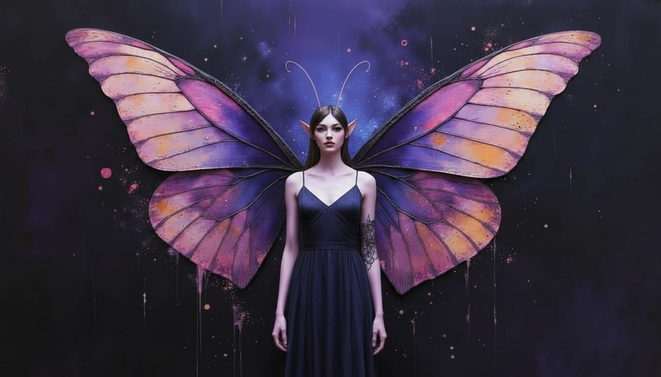 Tiefling Sorceress with Butterfly Wings