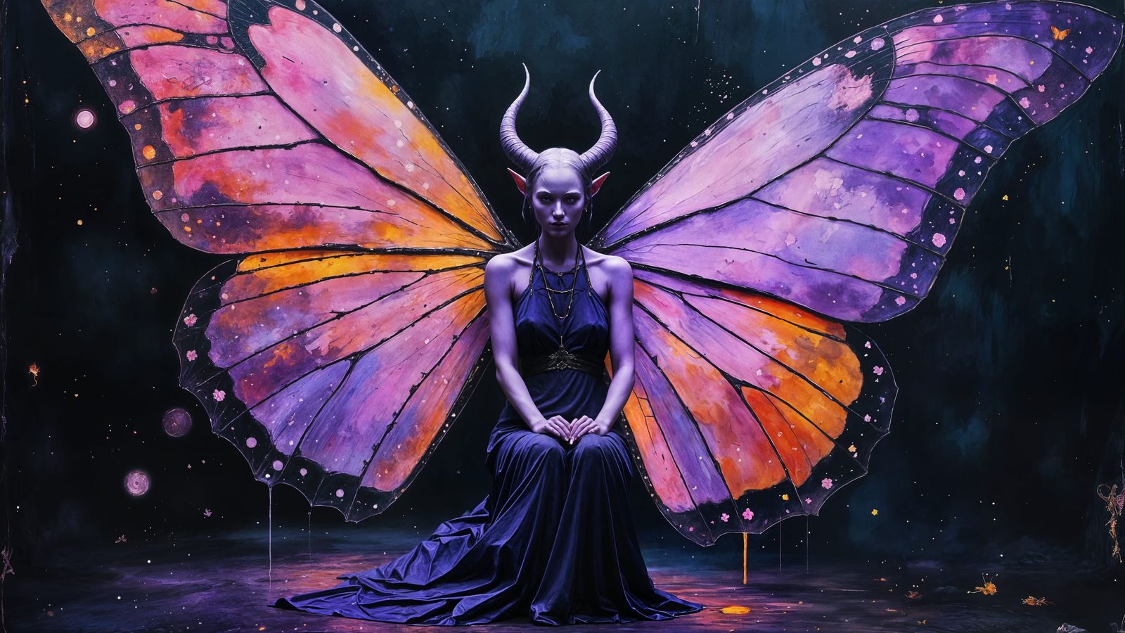 Butterfly Tiefling Fantasy Painting