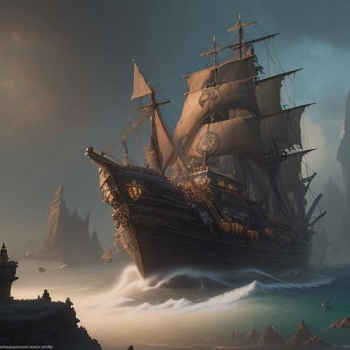 Detailed Matte Painting of Jack Sparrow