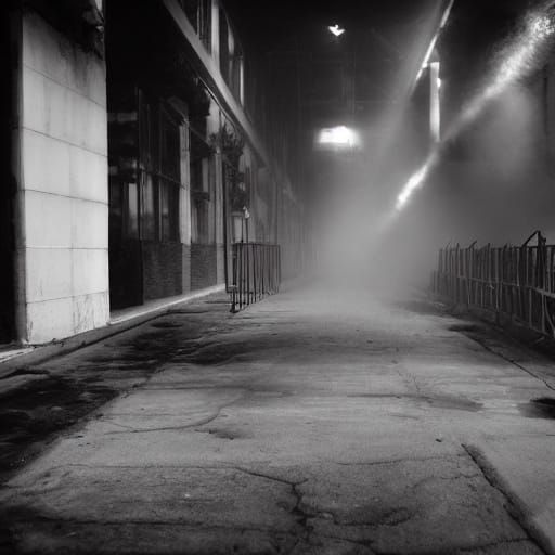 Dystopian Urban Ruin: Waves, Smoke, and Fog