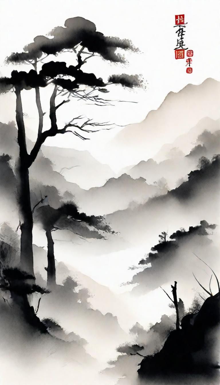 Elegant Chinese Landscape in Soft Ink