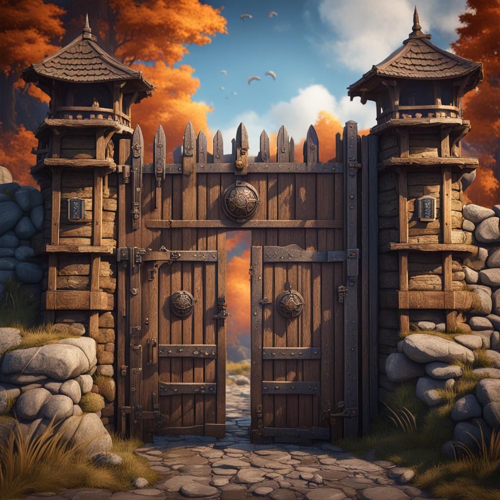 Medieval Wooden Outpost Matte Painting in 8K