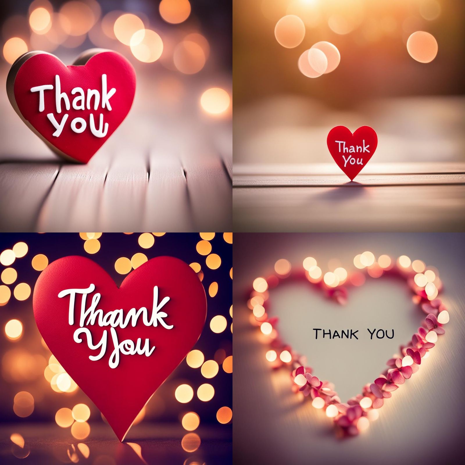 Heartfelt Thank You Message in Bokeh Photography