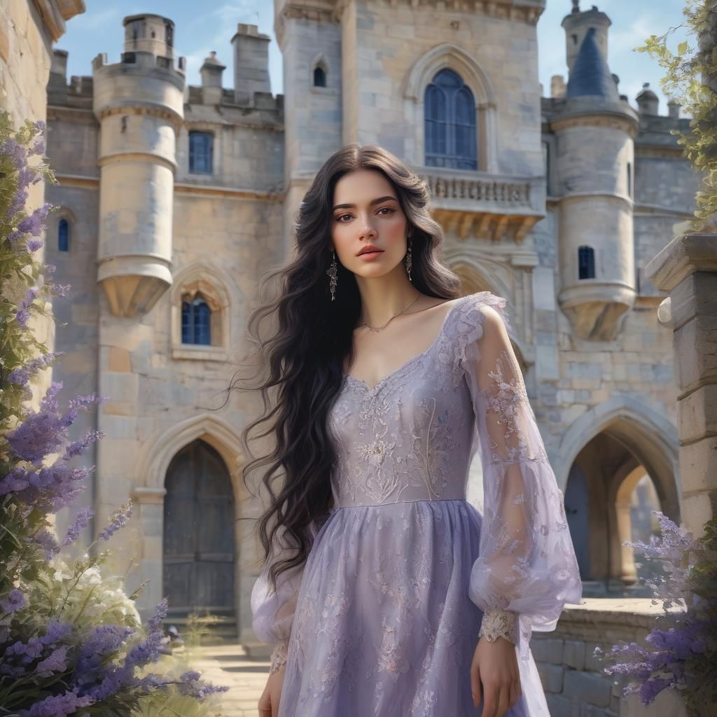 Freckled Queen Goddess in Oil Painting Style