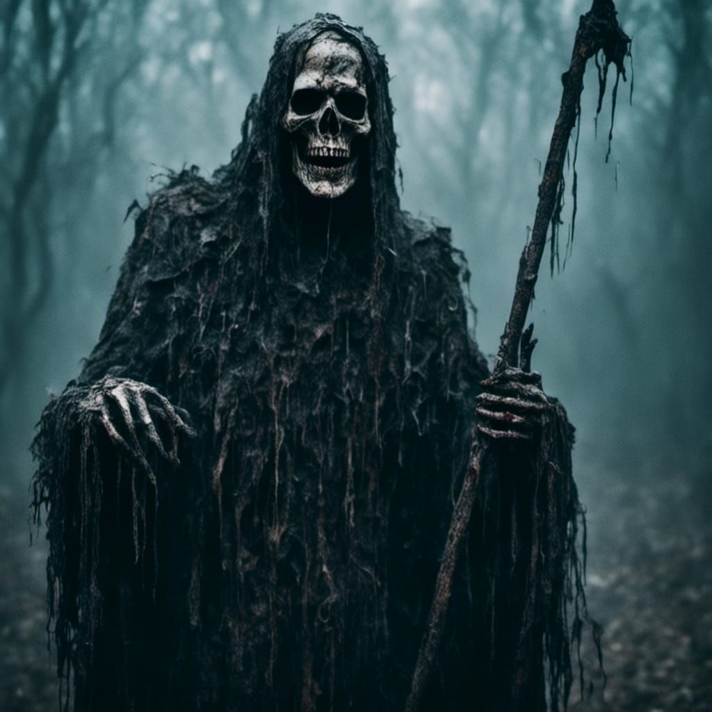 Ethereal Grim Reaper in Macabre Style
