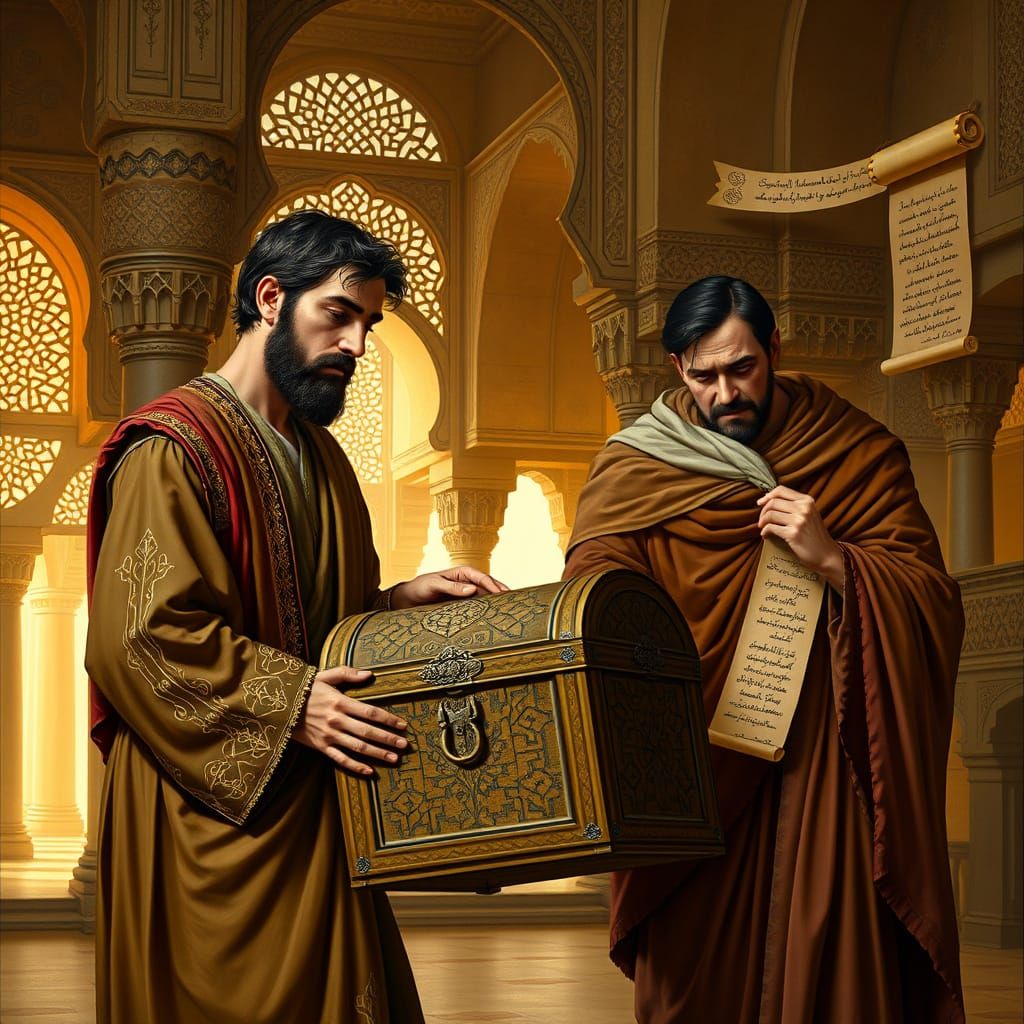 Middle Eastern Renaissance Painting of Compassion and Wisdom