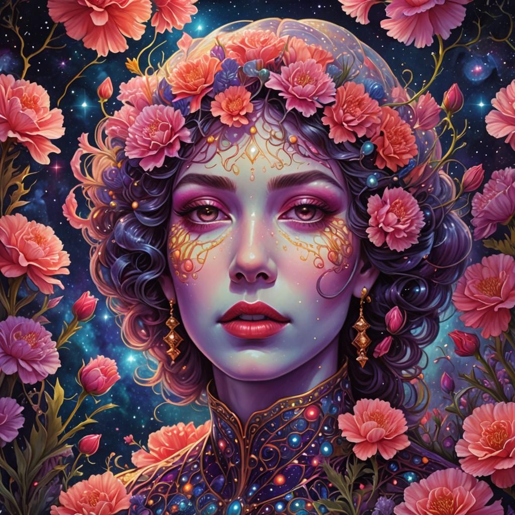 Luminous Lips: Holographic Astral Beauty Inspired by Amaring...