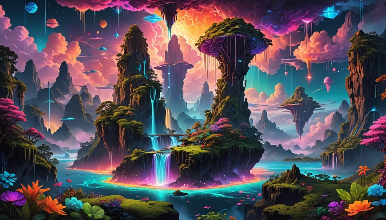 Bioluminescent Floating Islands in a Cosmic Landscape