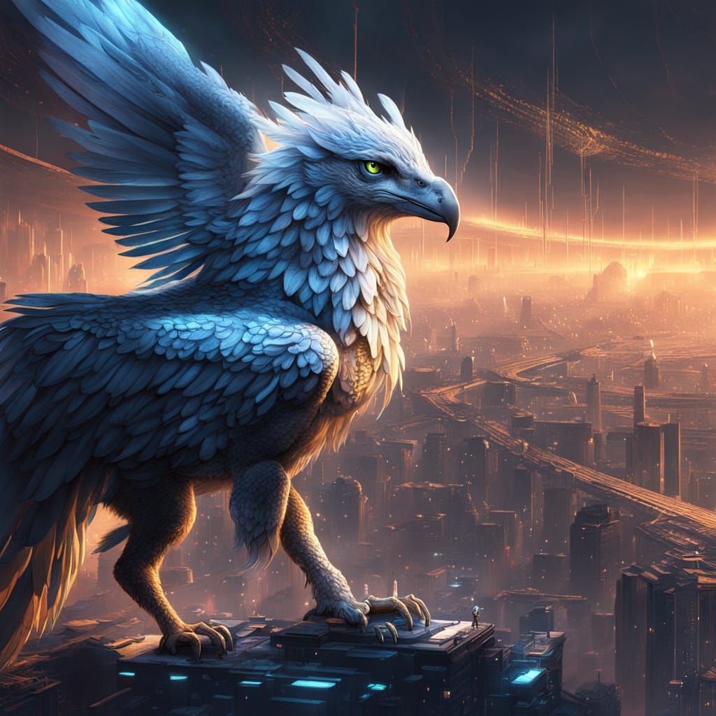 Majestic Griffin of Code on Crystalline Data Structure