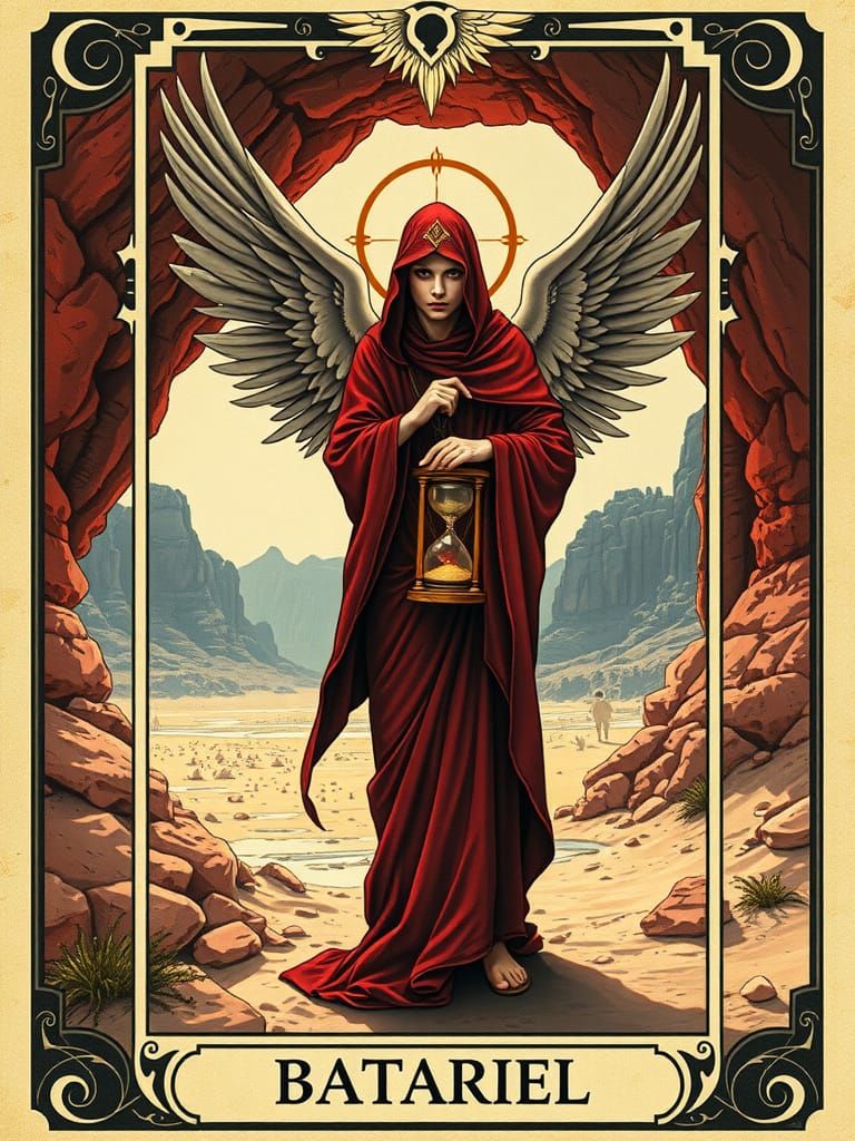 Androgynous Angel in Death Valley: Art Nouveau Tarot