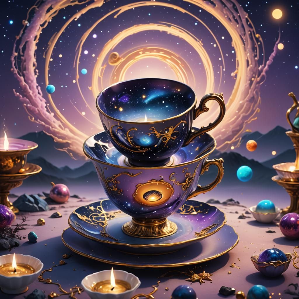 Night Sky in Teacup: Digital Matte Painting