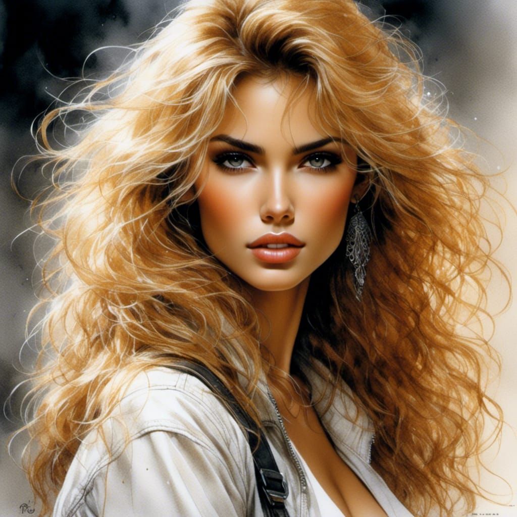 Detailed Portrait Illustration of a Beautiful Woman