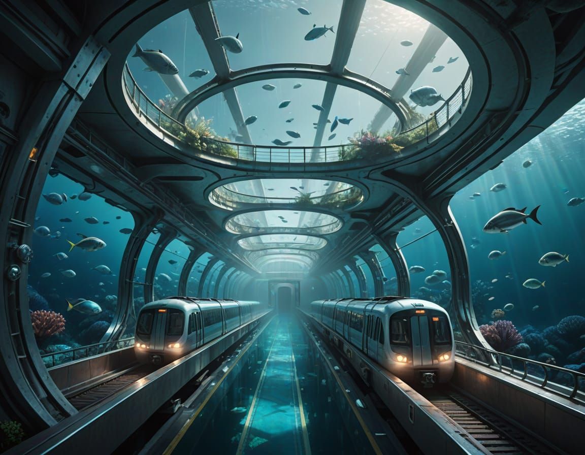 Futuristic Underwater Transit System