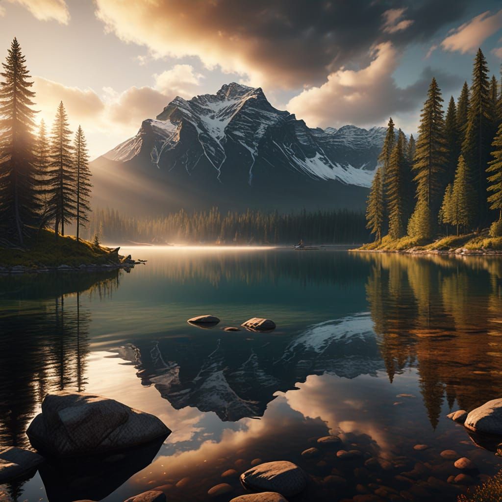 Majestic Morning at Two Jack Lake in Banff National Park