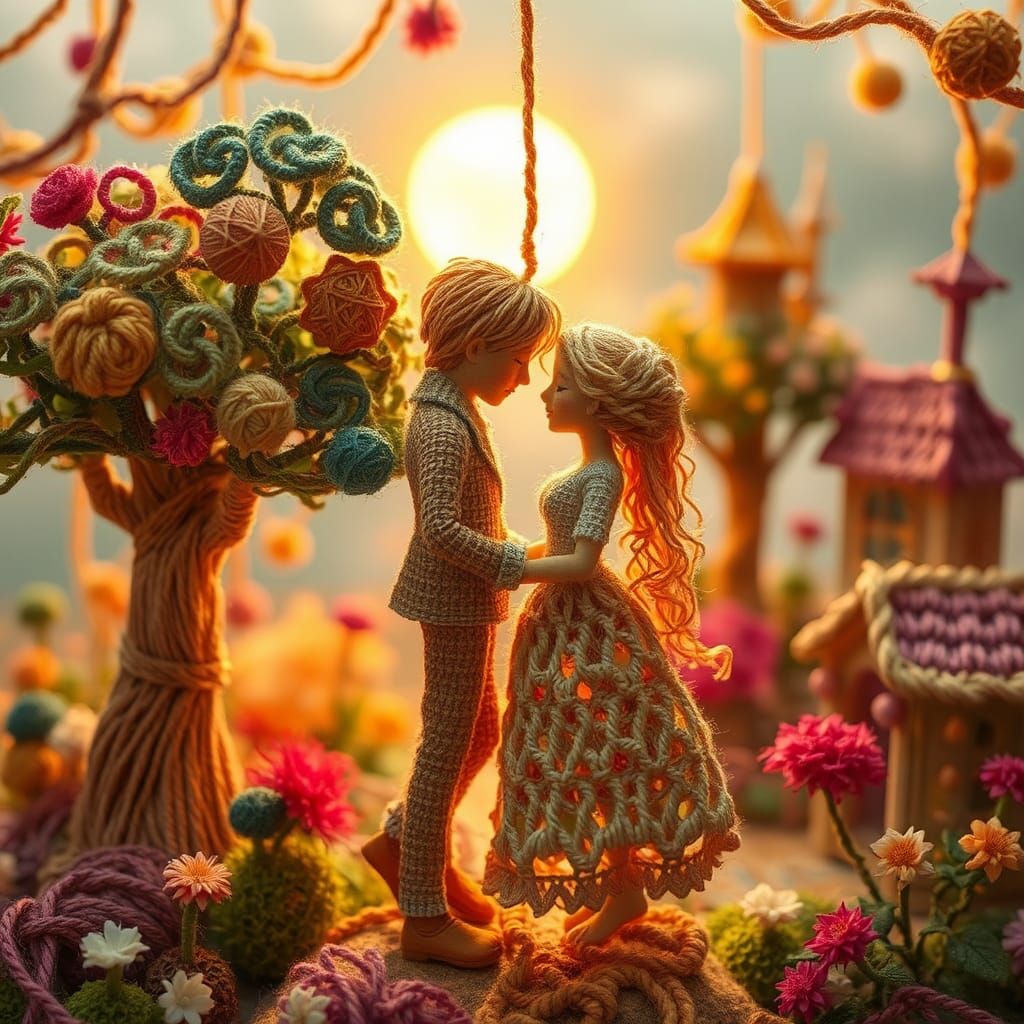 Yarn Lovers in Whimsical Knitted World