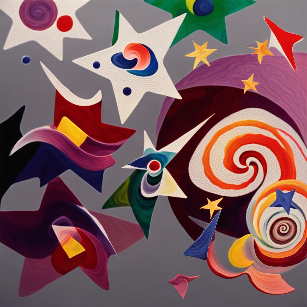 Abstract Geometric Stars in Vivid Colors