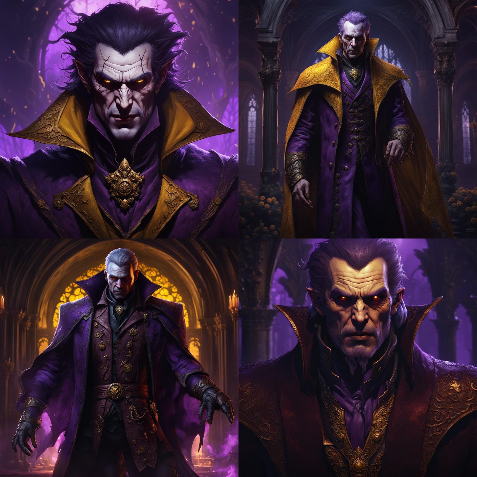 Detailed Male Vampire in Dark Fantasy Concept Art