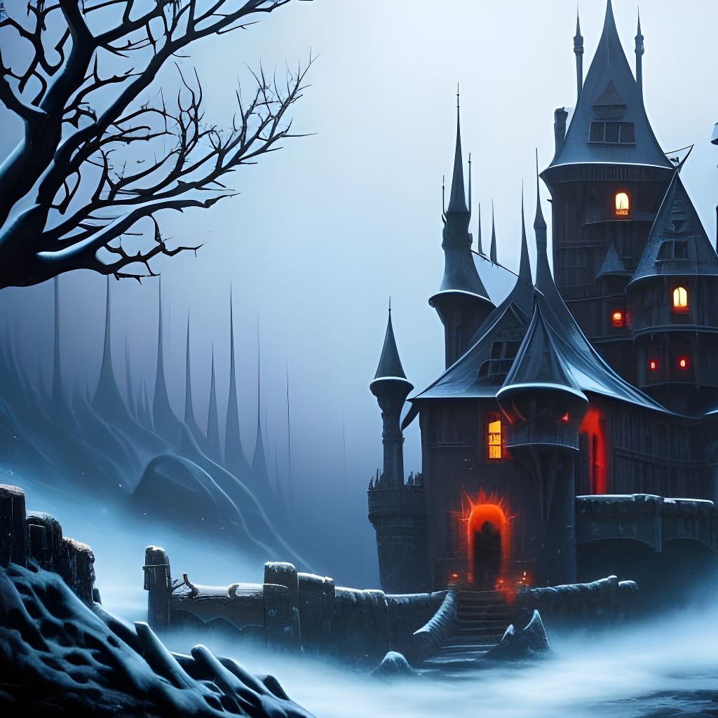 Sinister Gothic Castle Digital Art