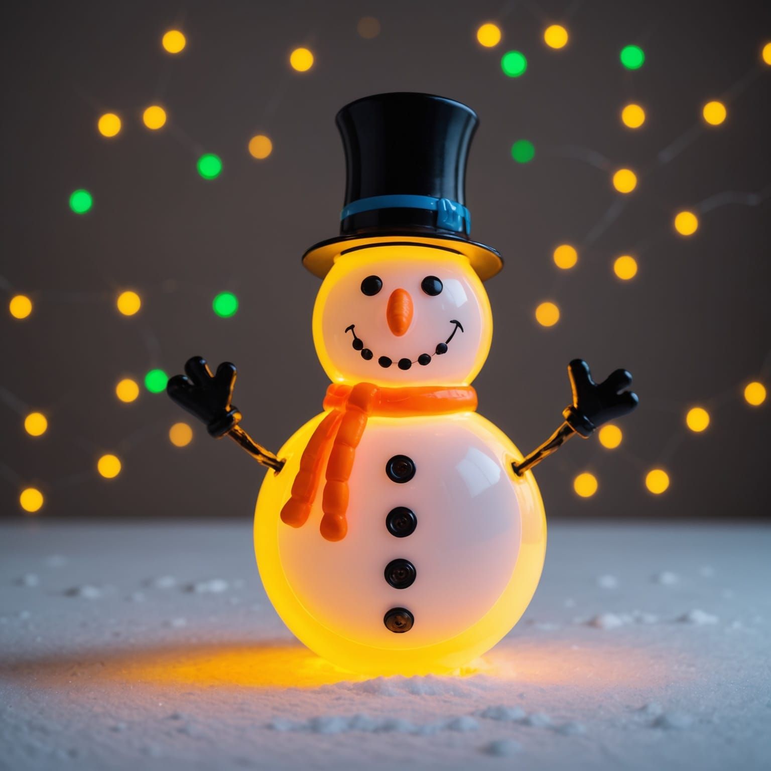 Neon Snowman Lightbulb with Carrot Nose