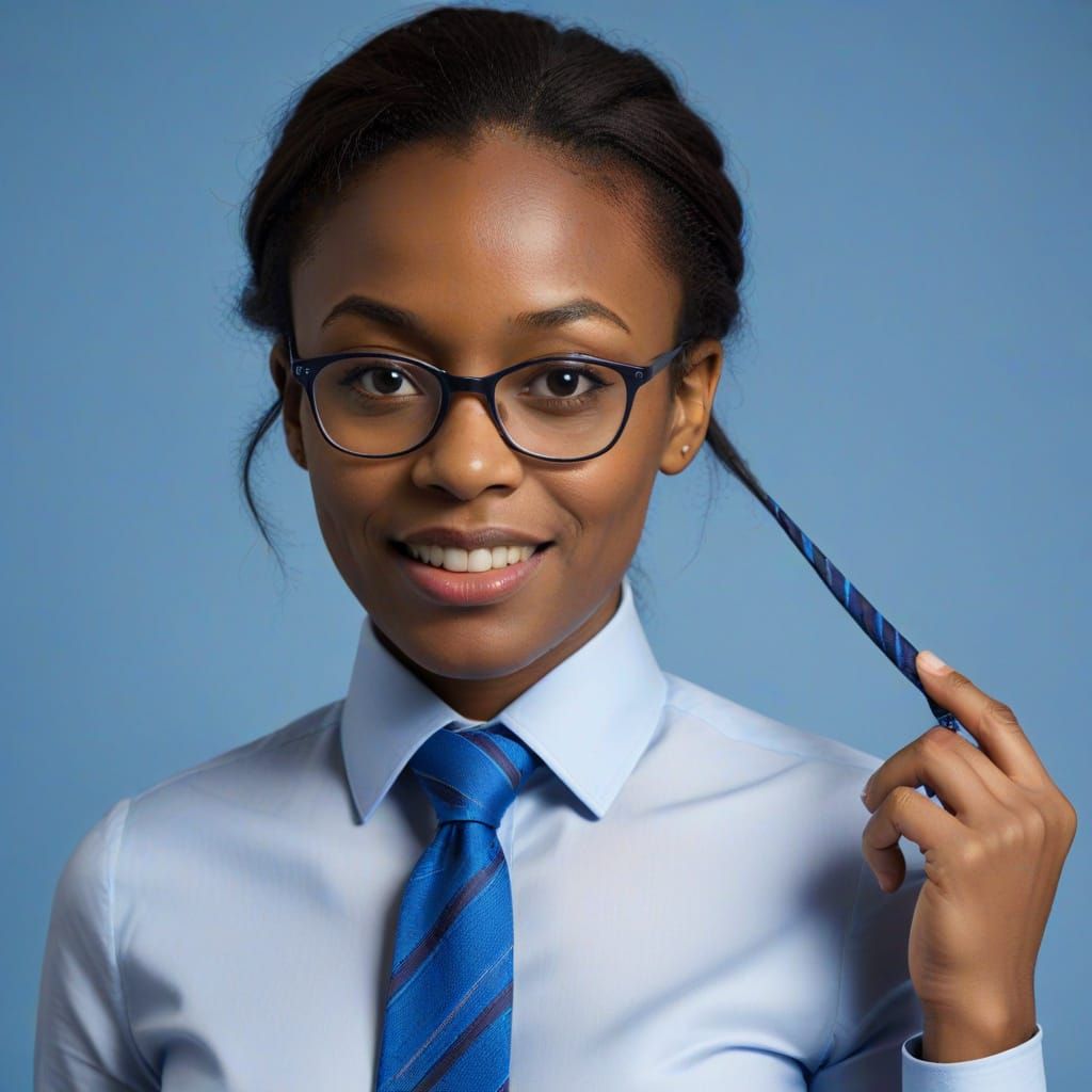Kemi Badenoch of Tories messing around like a clown again wearing blue tie
