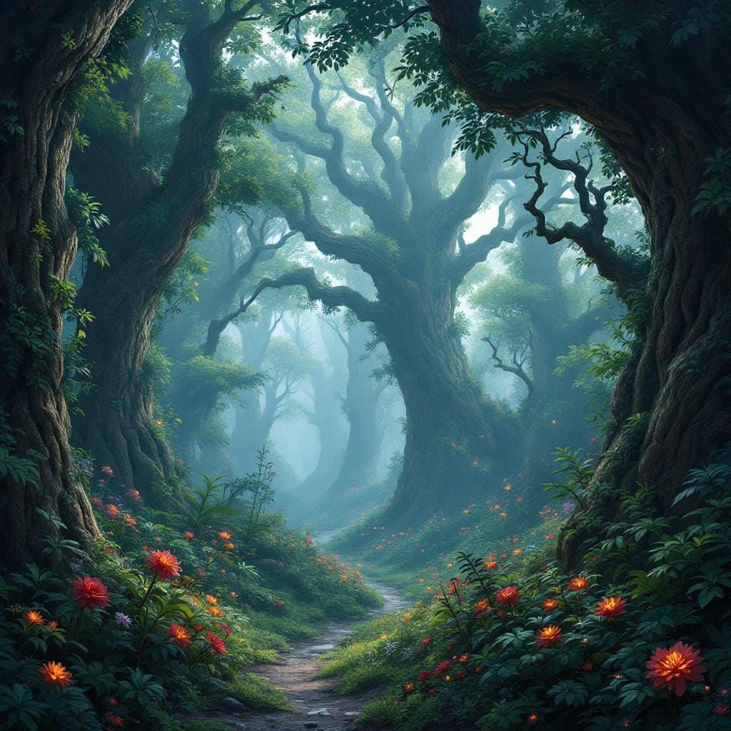 Enchanted Forest: A Fantasy Landscape Painting