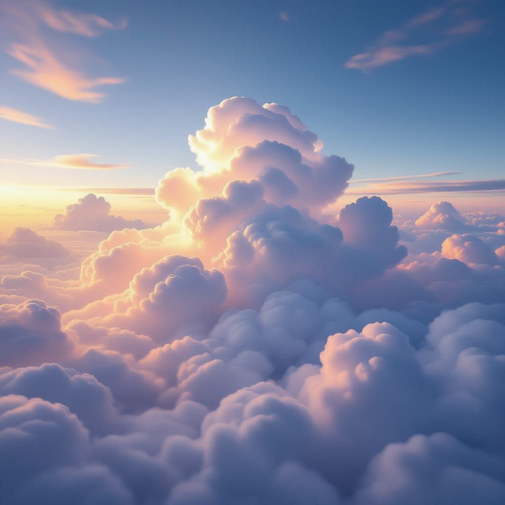 Ethereal Cloud Vista with Dramatic Gradients