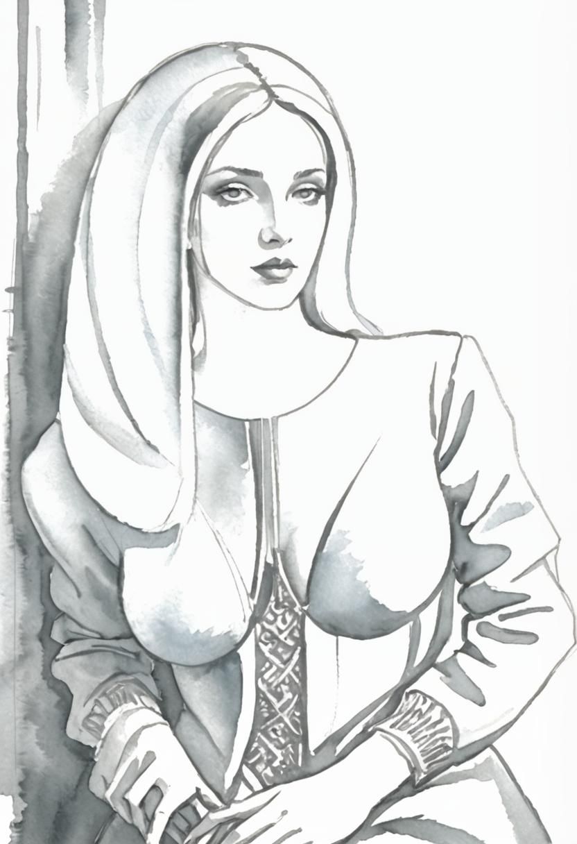 Elegant Woman Portrait in Classic Painting Style