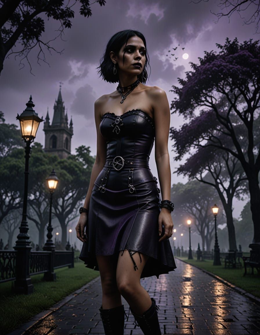 Brazilian Woman in Gothic, Pixar-Inspired 3D Animation