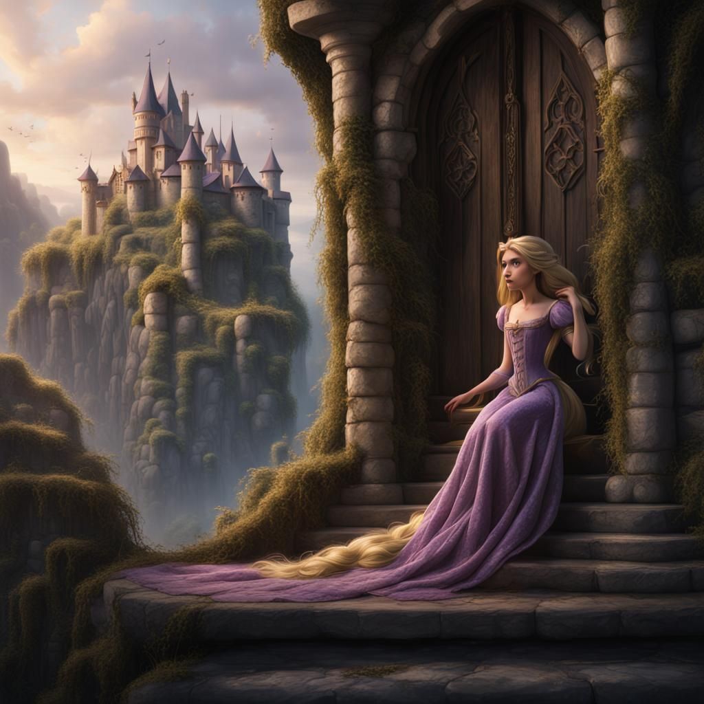 Detailed Matte Painting of Rapunzel