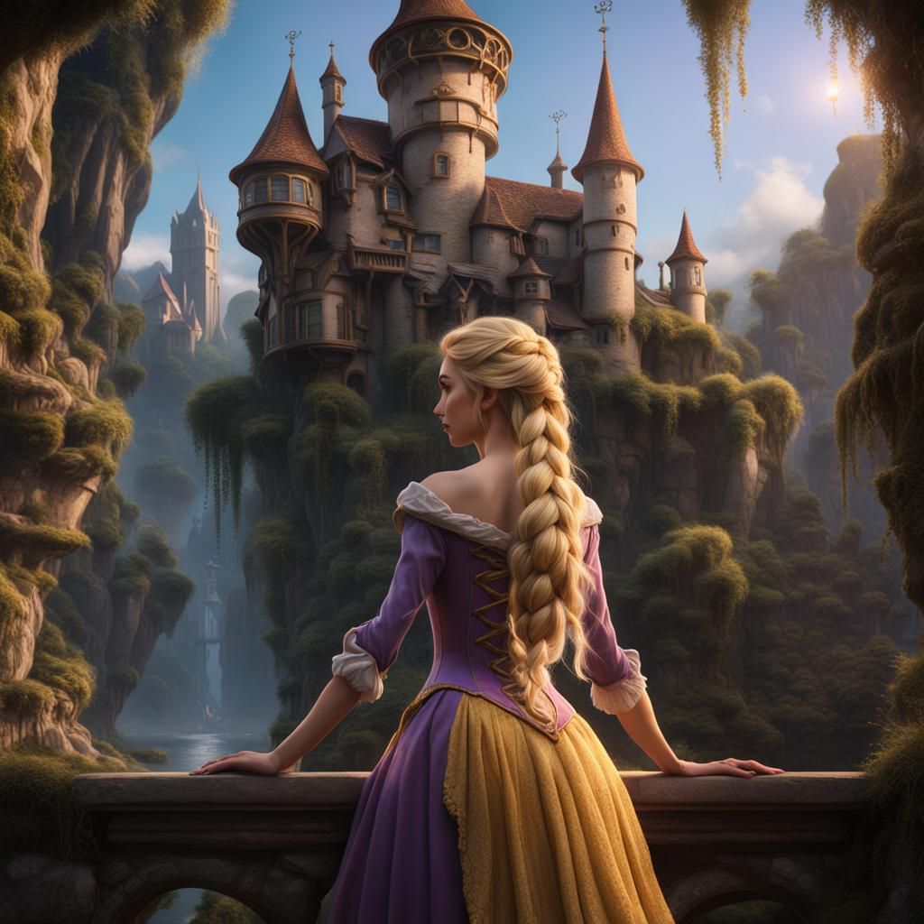 Detailed Matte Painting of Rapunzel