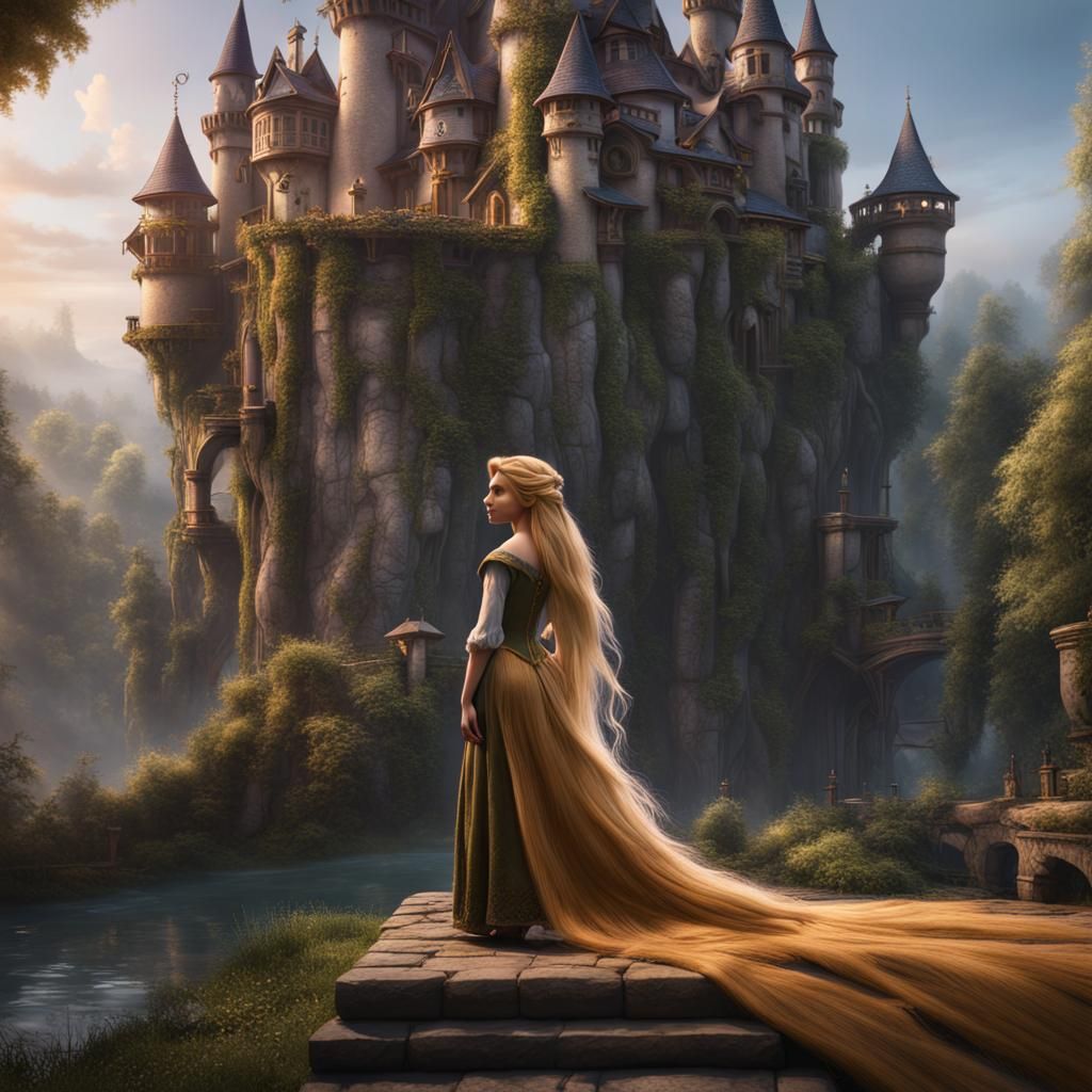 Detailed Matte Painting of Rapunzel