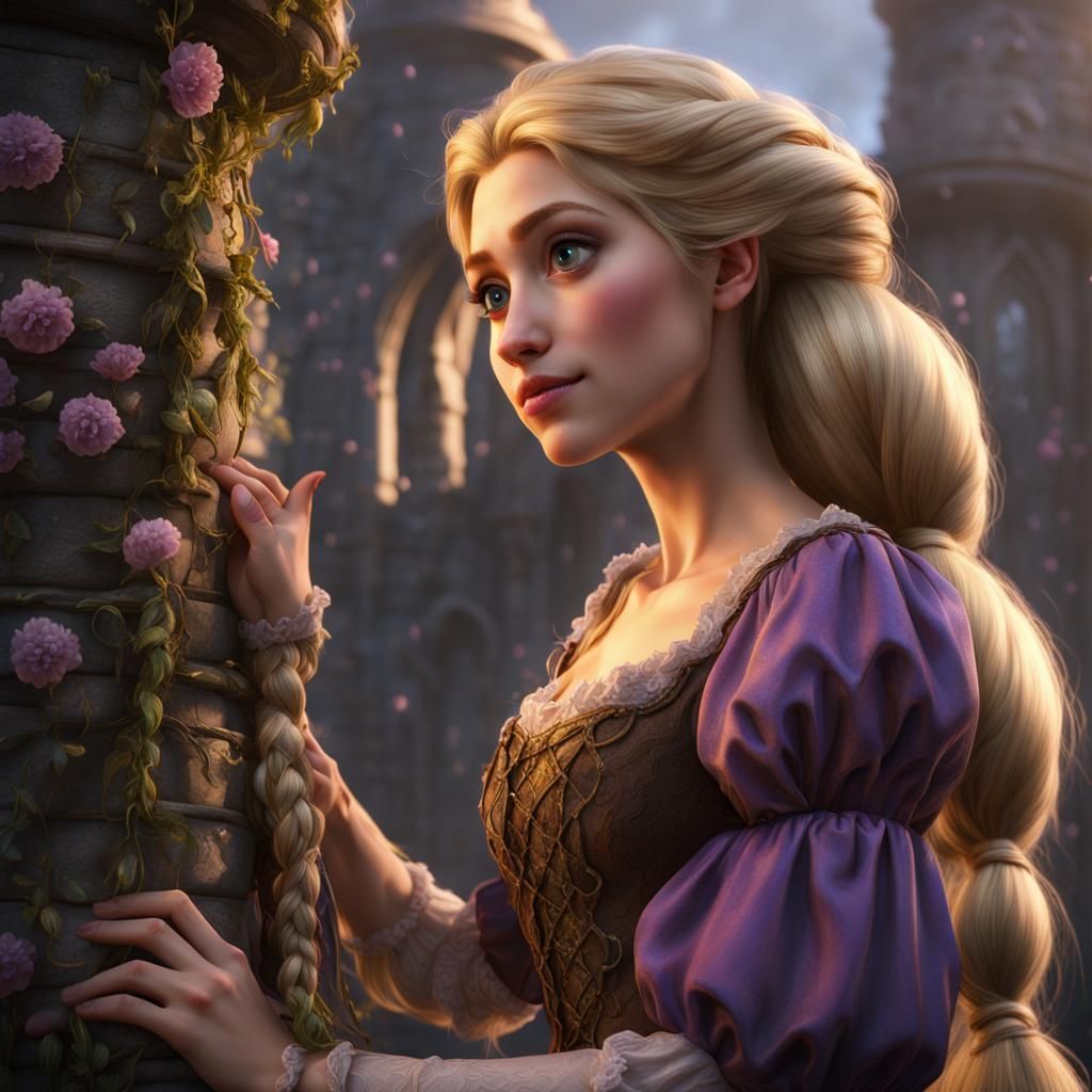 Detailed Matte Painting of Rapunzel