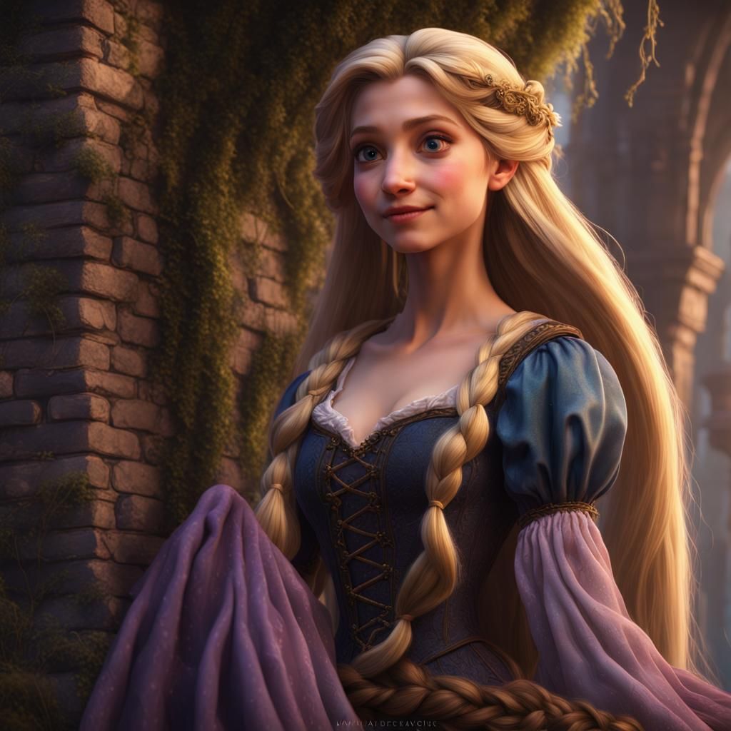 Detailed Matte Painting of Rapunzel