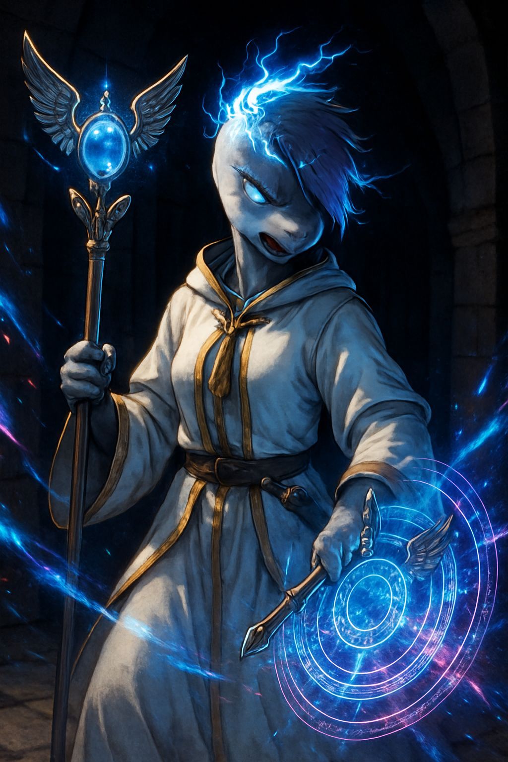 Furious Anime Shark Healer in a Dungeon